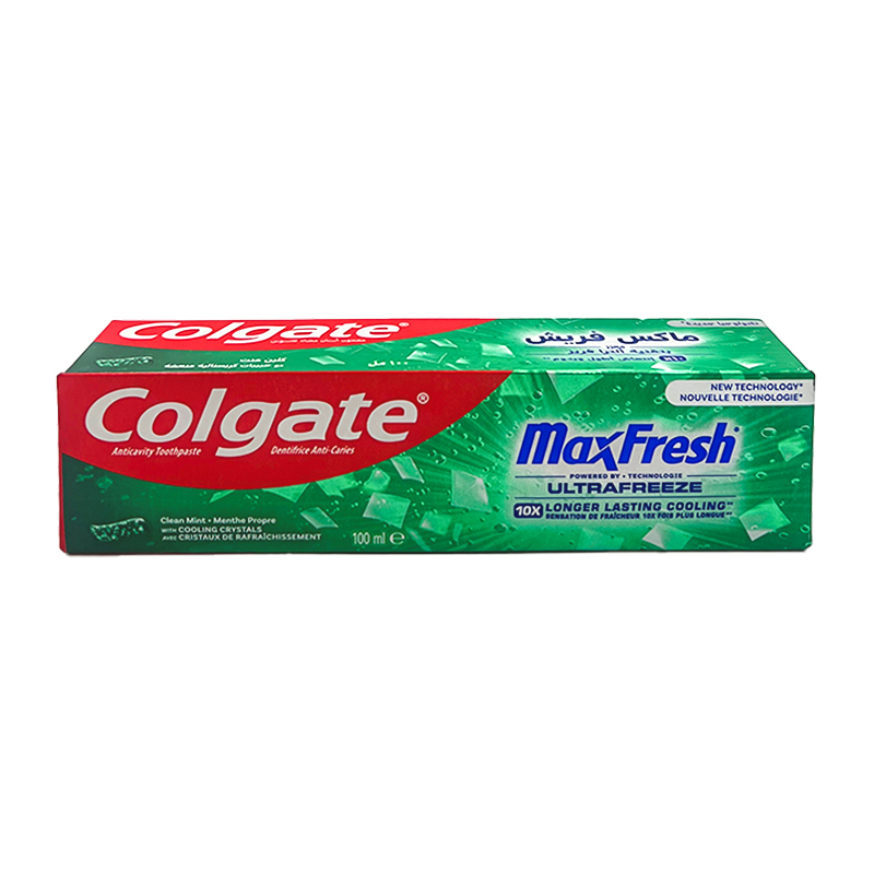 خمیر دندان کلگیت سری Max Fresh مدل ULTRAFREEZE سبز حجم 100 میل 