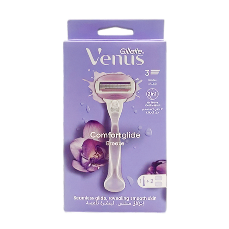 خود تراش2 لبه ژیلت ونوس مدل  Comfortglide Breeze همراه 2 تیغ یدک 