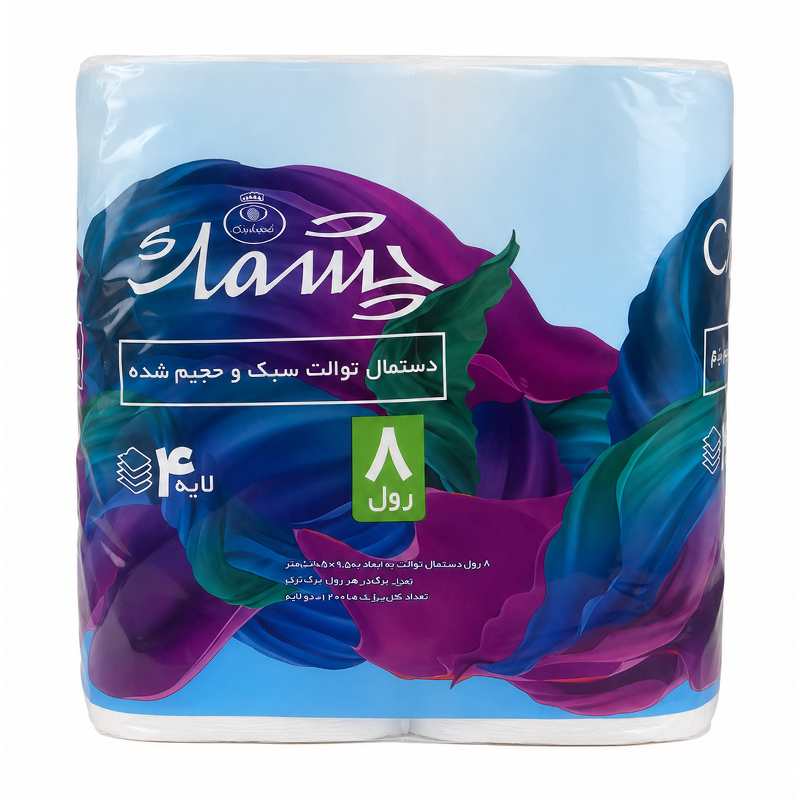 دستمال توالت سبک و حجیم شده چشمک 8 رول