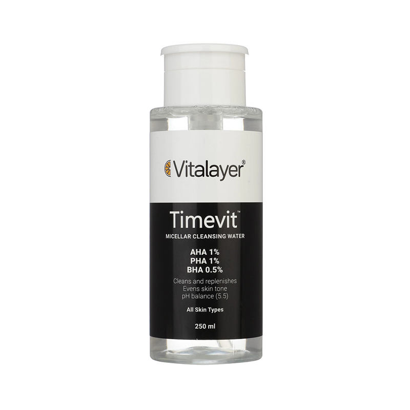 میسلار پاک کننده آرایش ویتالیر Timevit حجم 250 میلی لیتر