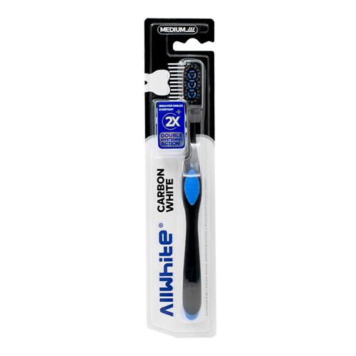 مسواک آل وایت مدل Carbon White با برس متوسط کد 601