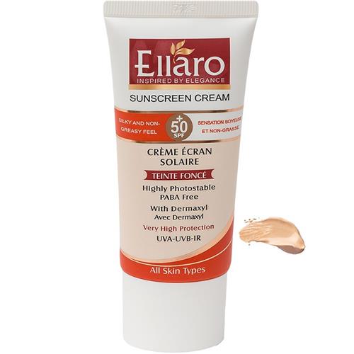 کرم ضد آفتاب SPF50 مناسب انواع پوست بژ طبیعی الارو 50 میل 