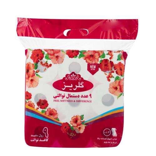 پک اقتصادی دستمال دلسی 4 لایه 9 رول گلریز 