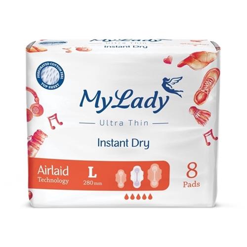 نوار بهداشتی مای لیدی اولترا مدل Instant Dry سایز بزرگ بسته 8عددی