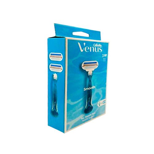خودتراش 3لبه ژیلت ونوس مدل Smooth همراه 2تیغ یدک
