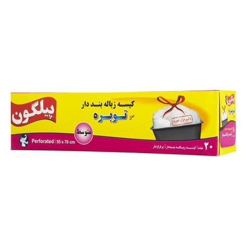 کیسه زباله بندار توبره پیلگون سایز متوسط 20 عددی