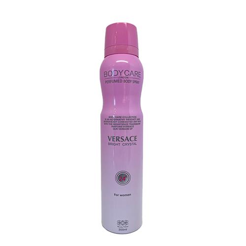 اسپری خوشبوکننده بدن زنانه بادی کر مدل Versace Crystal Bright حجم 200میل