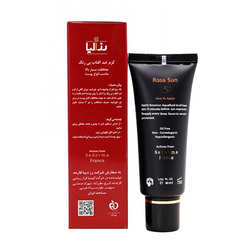 کرم ضدآفتاب بی رنگ رزالیا مدل High Protection  