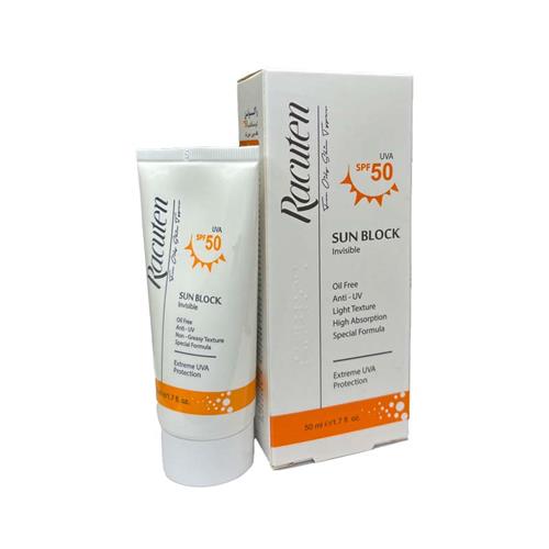 کرم ضدآفتاب بی رنگ Spf 50 راکوتن مناسب پوست چرب و مختلط