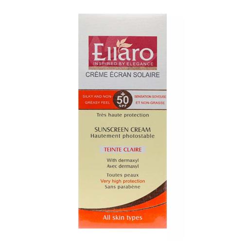 کرم ضد آفتاب بژ روشن الارو +SPF50 مناسب انواع پوست حجم 50 میل