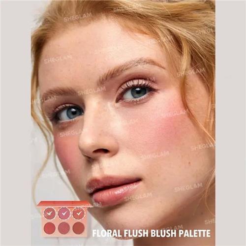 پالت رژگونه 6 رنگ شیگلم مدل Floral Flush 