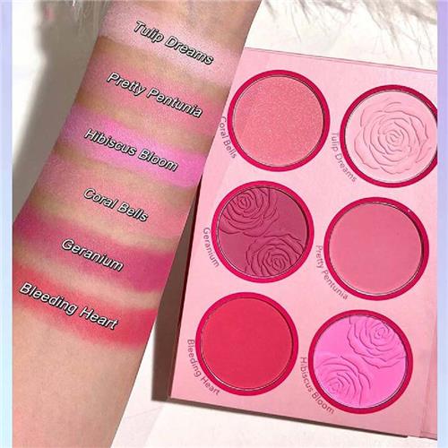 پالت رژگونه 6 رنگ شیگلم مدل Floral Flush Blushing Bouquet