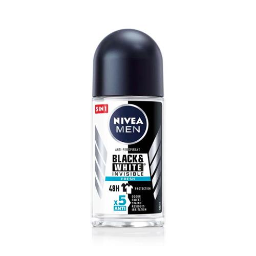 مام رول ضد تعریق مردانه نیوآ مدل BLACK & WHITE INVISIBLE FRESH حجم 50 میل