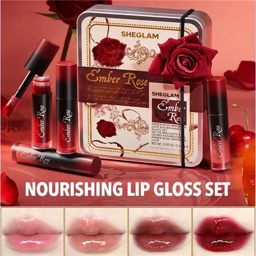 کیت رژ لب مایع براق شیگلم مدل EMBER ROSE 