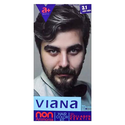 کیت رنگ مو آقایان ویانا شماره 3.1 حجم 50 میلی لیتر رنگ دودی تیره