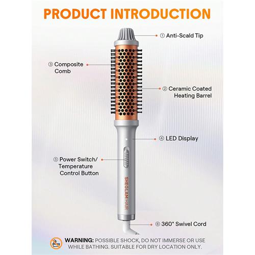 برس پیچ حرارتی شیگلم مدل It-Curl Thermal Blowout Brush سایز 38 میلی متر