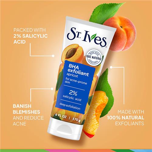 اسکراب مناسب پوست مستعد جوش  زرد آلو سینت ایوز مدل BHA Exfoliant حجم 170 گرم 