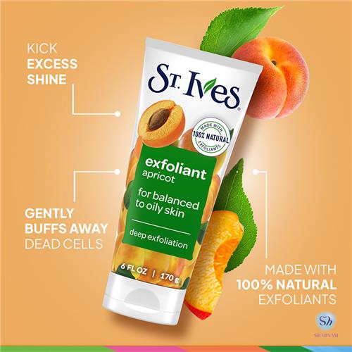 اسکراب مناسب پوست چرب زرد آلو سینت ایوز مدل Exfoliant حجم 170 گرم 
