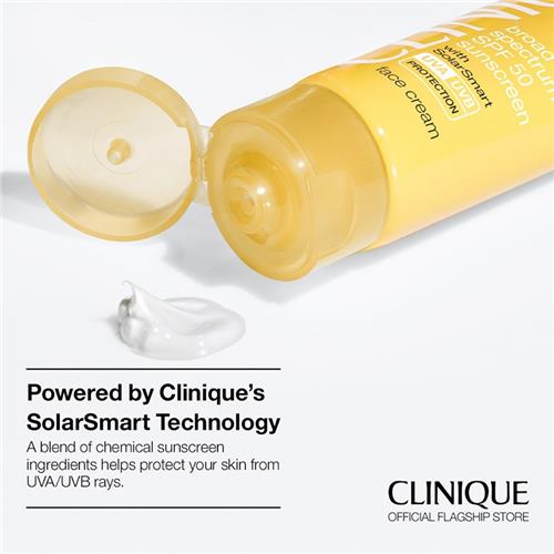 کرم ضد آفتاب بی رنگ کلینیک SPF 50 با تکنولوژی سولار اسمارت حجم 50 میل