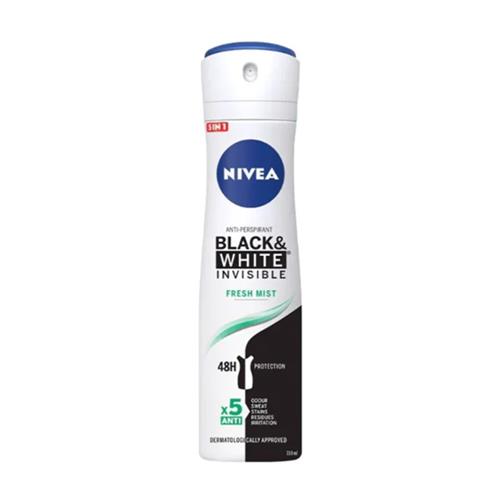 اسپری ضد تعریق زنانه نیوآ  Black & White Invisible Fresh Mist حجم 150 میل 
