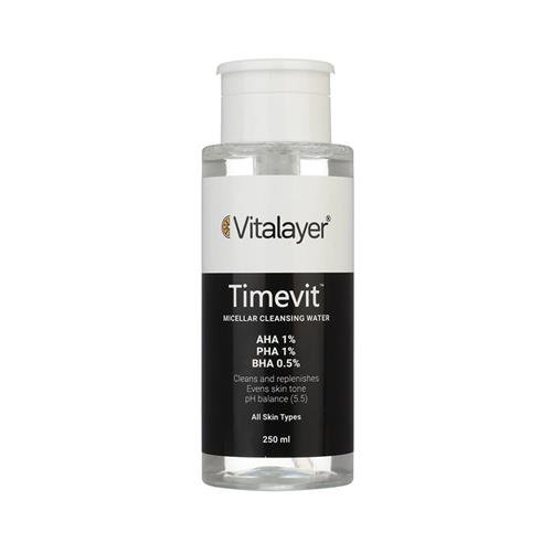 میسلار پاک کننده آرایش ویتالیر مدل Timevit حجم 250 میل