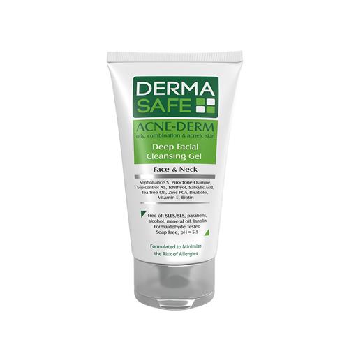 ژل شستشو صورت و گردن درما سیف مناسب پوست های چرب،مختلط و آکنه ای حجم 150 گرم