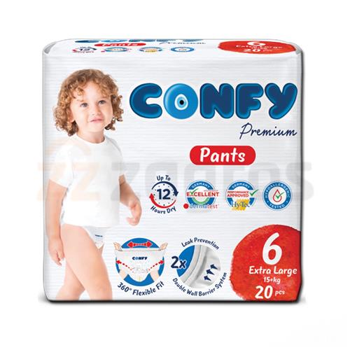  پوشک شورتی کانفی سایز 6 بسته 20 عددی