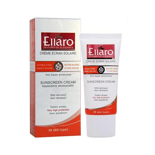 کرم ضد آفتاب بی رنگ SPF50 الارو مناسب انواع پوست 50 میل