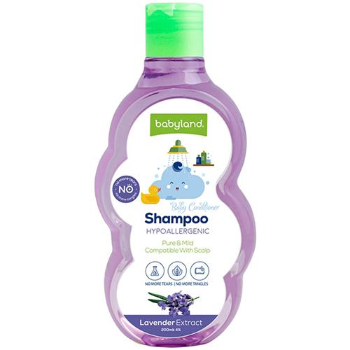 شامپو نرم کننده بچه حاوی عصاره اسطوخودوس بیبی لند 200 میلی لیتر