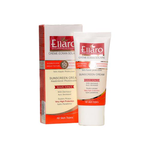 کرم ضد آفتاب SPF50 مناسب انواع پوست بژ طبیعی الارو 50 میل 