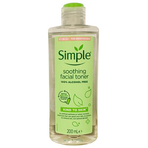 تونر پاک کننده صورت سیمپل مدل Soothing حجم 200 میل
