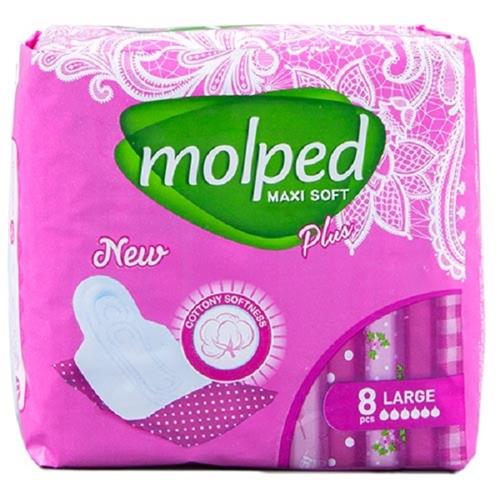 نوار بهداشتی  مولپد مدل پنبه ای سایز بزرگ 8 عددی