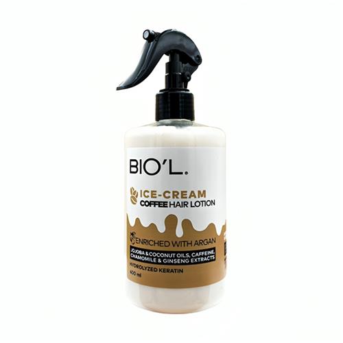 لوسیون موهای آسیب دیده و رنگ شده بدون آبکشی بیول مدل Ice Cream Coffee حجم 400 میل