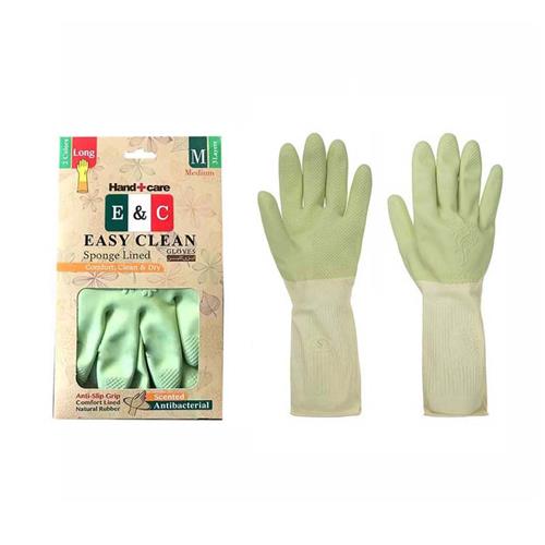 دستکش نظافت ایزی ساق بلند کلین مدل Sponge Lined 