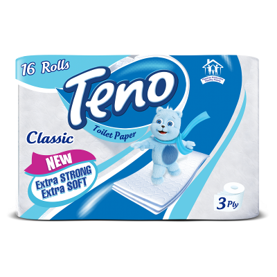 دستمال دلسی 3لایه 16رول مدل کلاسیک  تنو 