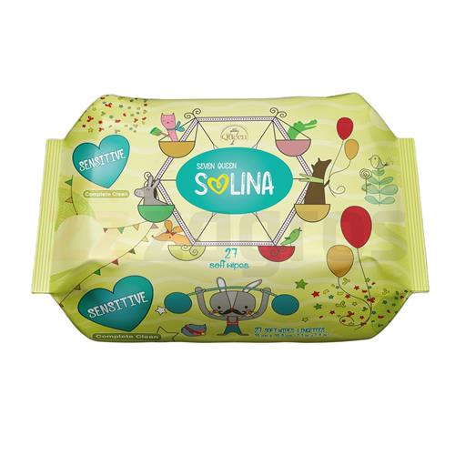 دستمال مرطوب کودک سون کوئین مدل سولینا بسته 27 عددی