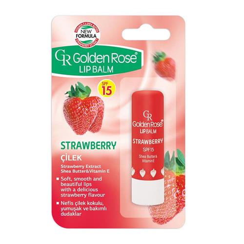 بالم لب مرطوب کننده گلدن رز حاوی عصاره توت فرنگی با SPF15 