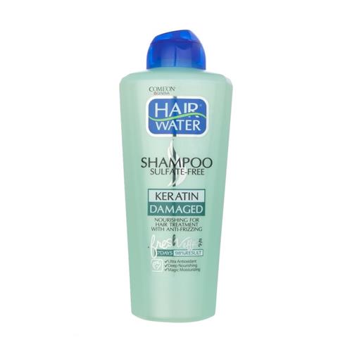 شامپو کراتینه بدون سولفات هیر واتر مخصوص موهای آسیب دیده کامان 400 میلی لیتر