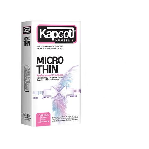 کاندوم نازک  مدل Micro Thin کاپوت تعداد 12 عددی