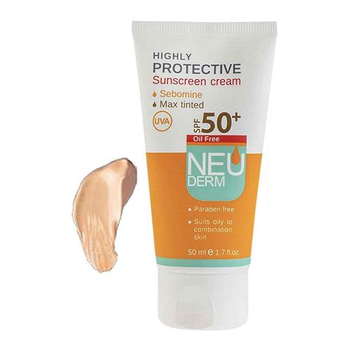 ضد آفتاب رنگی فاقد چربی SPF50 نئودرم 50 میل 