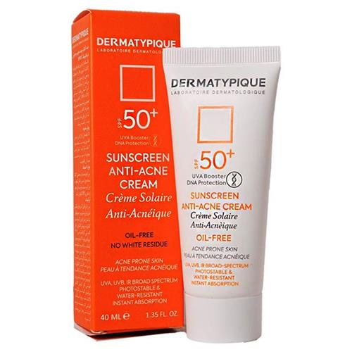 ضد آفتاب پوست چرب و جوش‌دار بی رنگ +SPF50 درماتیپیک 40 میل 