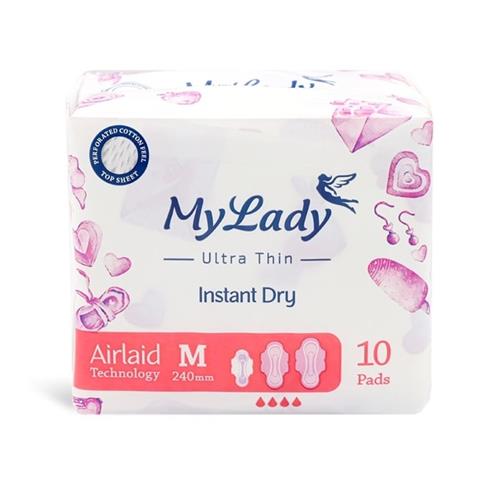 نوار بهداشتی مای لیدی اولترا مدل Instant Dry سایز متوسط بسته10عددی