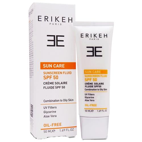 ضد آفتاب بی رنگ اریکه پوست مختلط تا چرب SPF 60 حجم 50 میل 