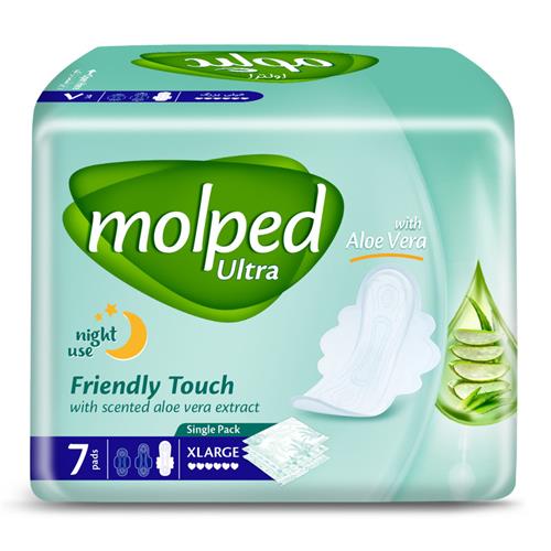  نوار بهداشتی مولپد مدل Ultra آلوئه ورا خیلی بزرگ 7 عددی ویژه شب