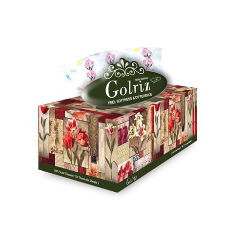 دستمال کاغذی گلدار طرح شقایق سه لایه 100 برگ گلریز