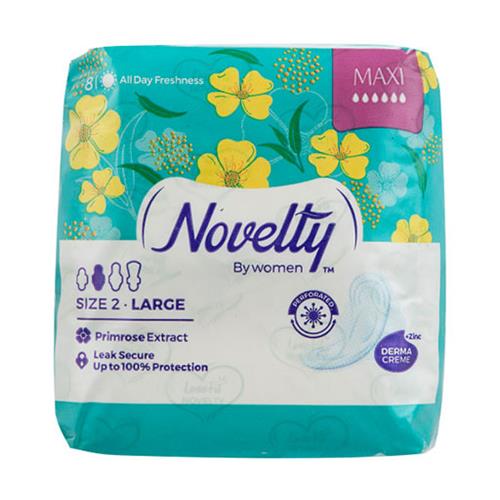 نوار بهداشتی مشبک ضخیم با عصاره بنفشه مغربی ویژه روز 8 عددی ناولتی