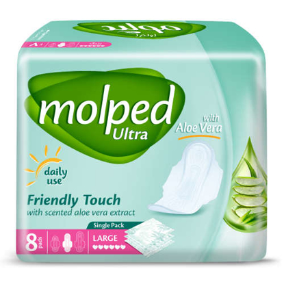  نوار بهداشتی مولپد مدل Ultra آلوئه ورا بزرگ 8 عددی ویژه روز
