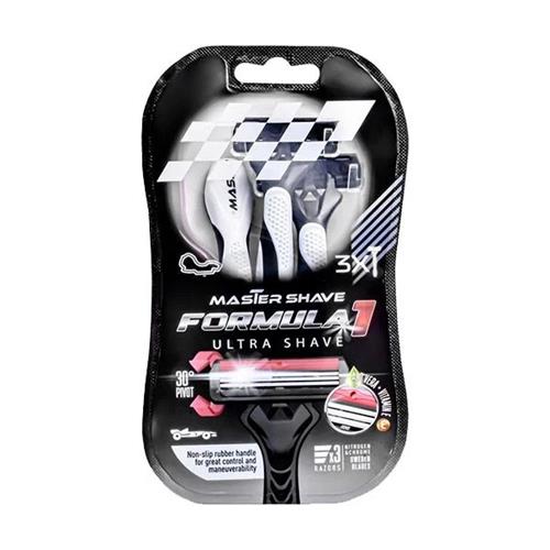  خودتراش 3 لبه مردانه مسترشیو مدل فرمول 1 بسته 3 عددی
