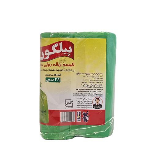 کیسه زباله رولی دو قلو پیلگون  سایز متوسط 28 عددی