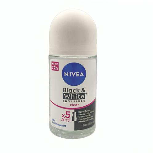 مام رول ضد تعریق زنانه نیوا مدل Black & White invisible Clear حجم 50ml